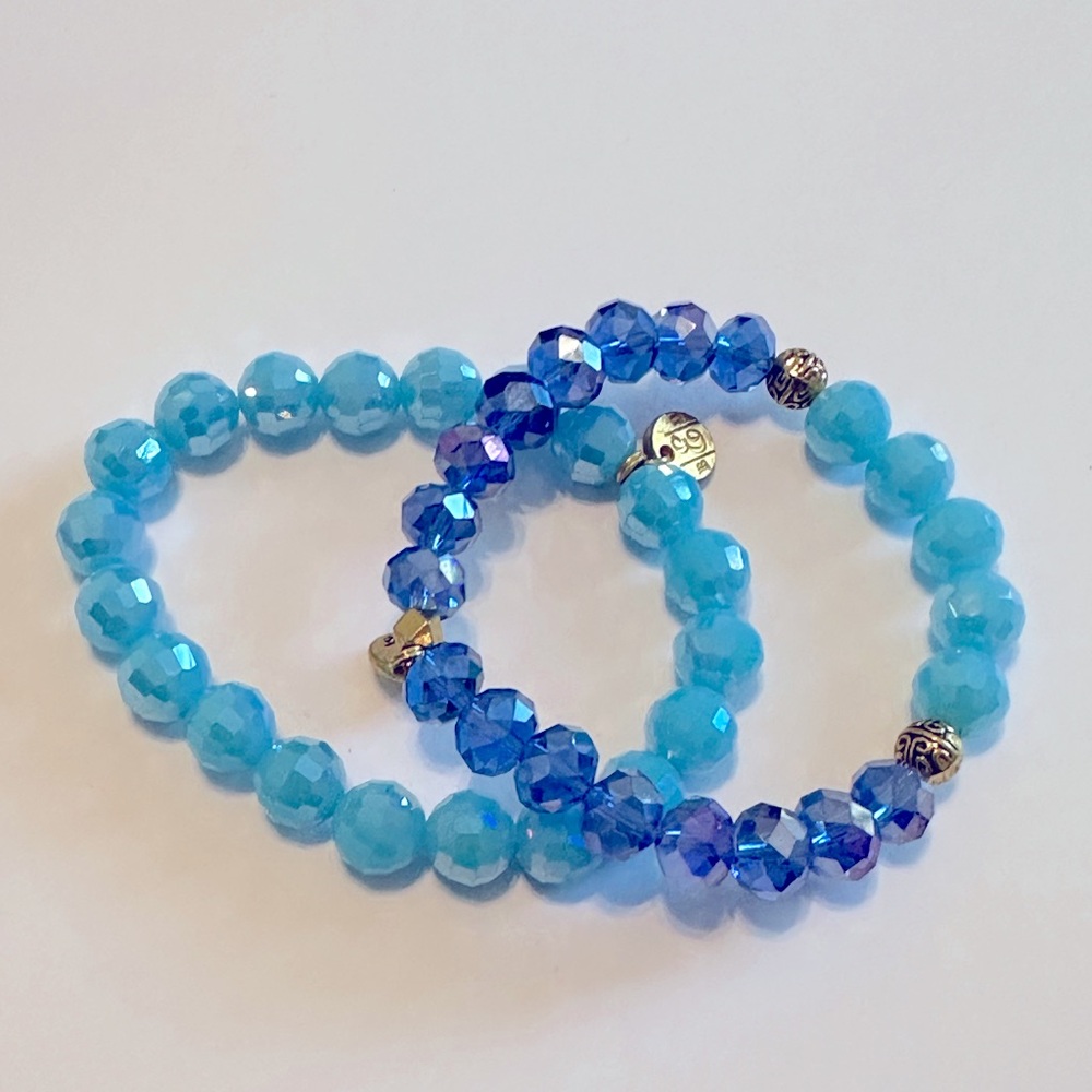 Erimish Bracelet Set. Two Shades of Blue.